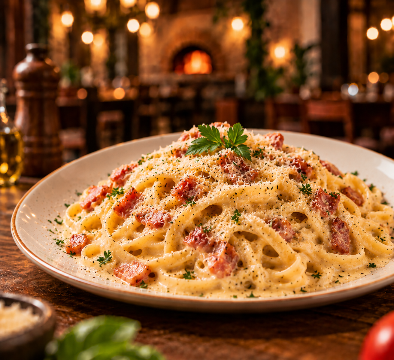 Fetuccini a la Carbonara